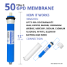 Ricambi osmosi inversa IN LINEA e membrana 50 GPD compatibile HIDROSALUD HIDROPUR
