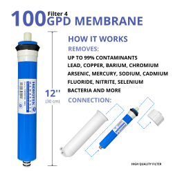 Kit  membrana 100 GPD + 4 filtros osmosis inversa