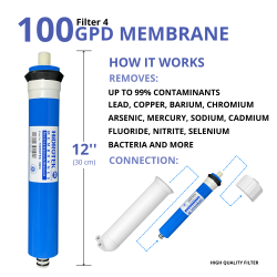 Ricambi osmosi inversa filtri e membrana 100 GPD