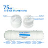 Kit 5 filtros mas  remineralizador y membrana 75 GPD en linea osmosis inversa MOON75 LINE
