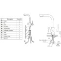 Grifo 3 Vias para osmosis inversa 