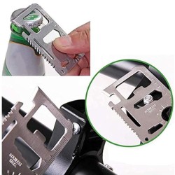 Tarjeta herramienta multi funcion. Acero inoxidable. 11 funciones.