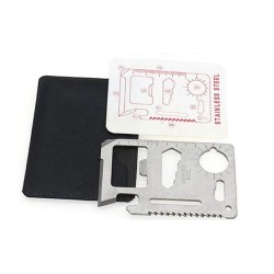 Tarjeta herramienta multi funcion. Acero inoxidable. 11 funciones.
