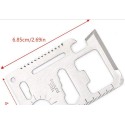 Tarjeta herramienta multi funcion. Acero inoxidable. 11 funciones.