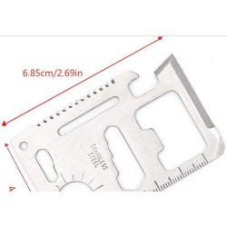 Tarjeta herramienta multi funcion. Acero inoxidable. 11 funciones.