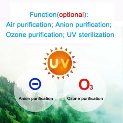 Filtro aria Ultravioletto, Ozono, filtro HEPA, anione. Terapia dell'aroma