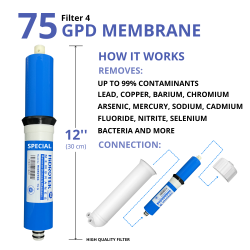 Ricambi osmosi inversa filtri e membrana 75 GPD MOON75